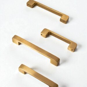 Gold Brass Cabinet Handles and Knobs: Minimalist Modern Hardware