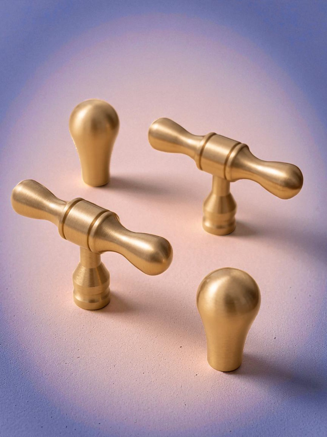 Solid Brass Handles & Knobs – Brushed Gold Modern Minimalist Cabinet Hardware - Image 3