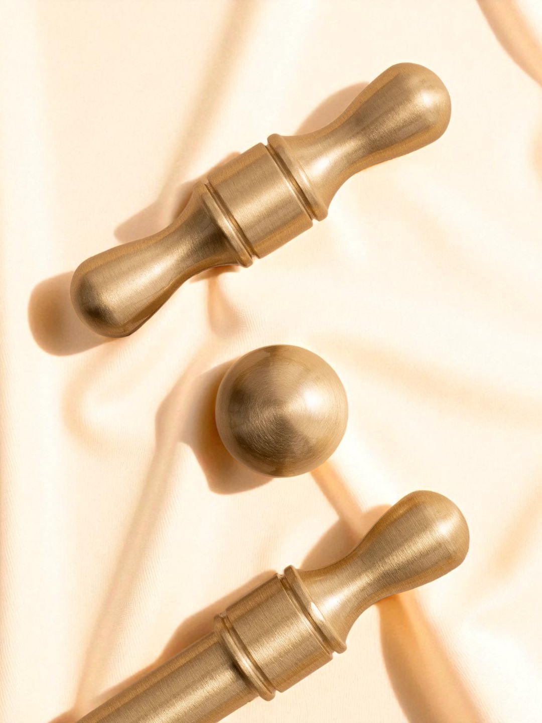 Solid Brass Handles & Knobs – Brushed Gold Modern Minimalist Cabinet Hardware - Image 4