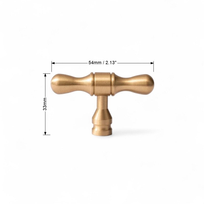 Solid Brass Handles & Knobs – Brushed Gold Modern Minimalist Cabinet Hardware - Image 7