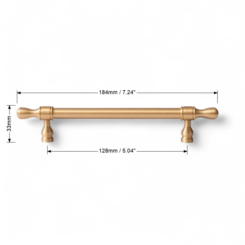 Solid Brass Handles & Knobs – Brushed Gold Modern Minimalist Cabinet Hardware - Image 9