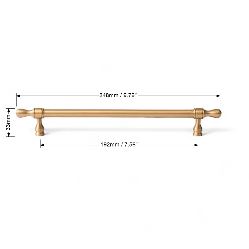 Solid Brass Handles & Knobs – Brushed Gold Modern Minimalist Cabinet Hardware - Image 11