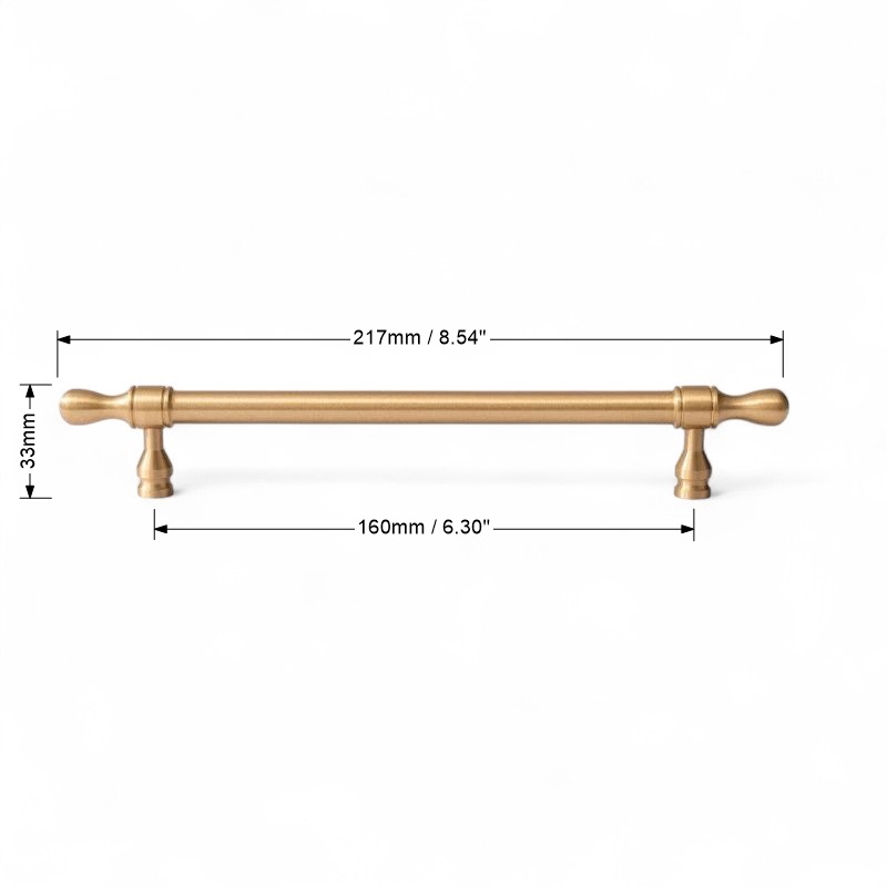 Solid Brass Handles & Knobs – Brushed Gold Modern Minimalist Cabinet Hardware - Image 10