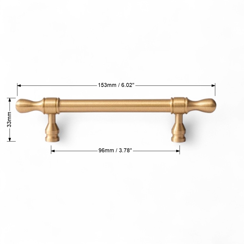 Solid Brass Handles & Knobs – Brushed Gold Modern Minimalist Cabinet Hardware - Image 8