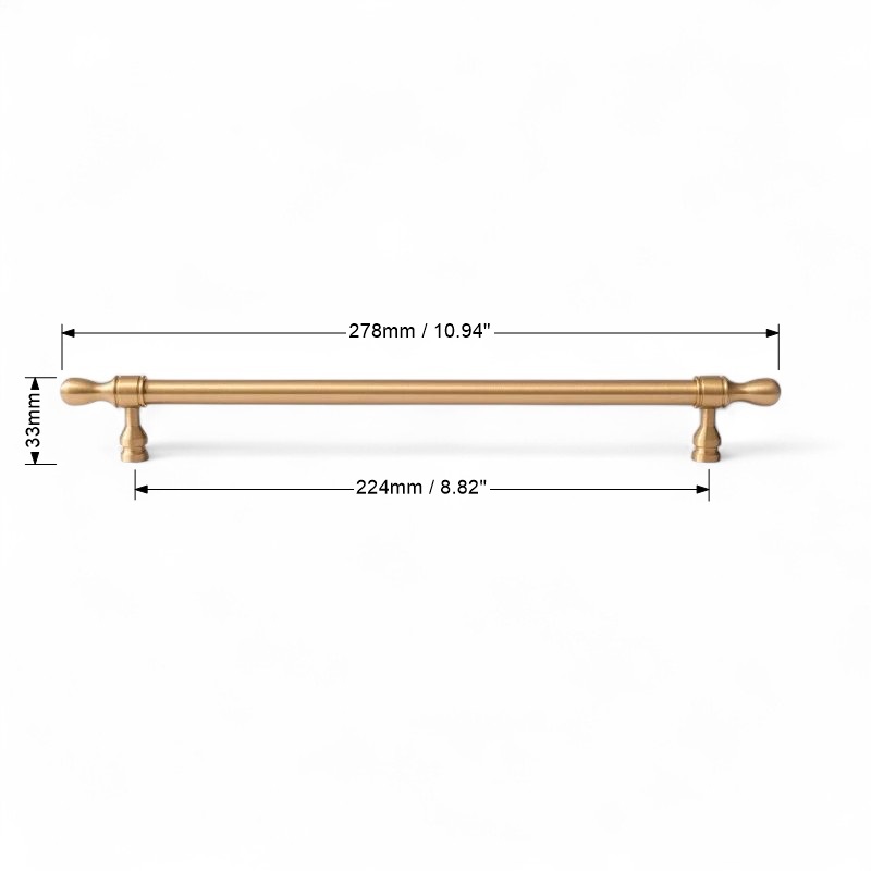Solid Brass Handles & Knobs – Brushed Gold Modern Minimalist Cabinet Hardware - Image 12