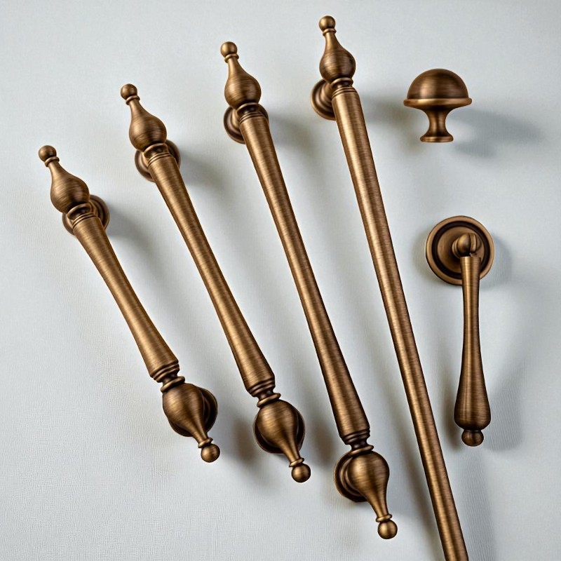 Brushed Brass Handles For Cabinet, Wardrobe, Drawer, Solid Brass Furniture Hardware - Image 2