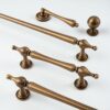 Brushed Brass Handles For Cabinet, Wardrobe, Drawer, Solid Brass Furniture Hardware