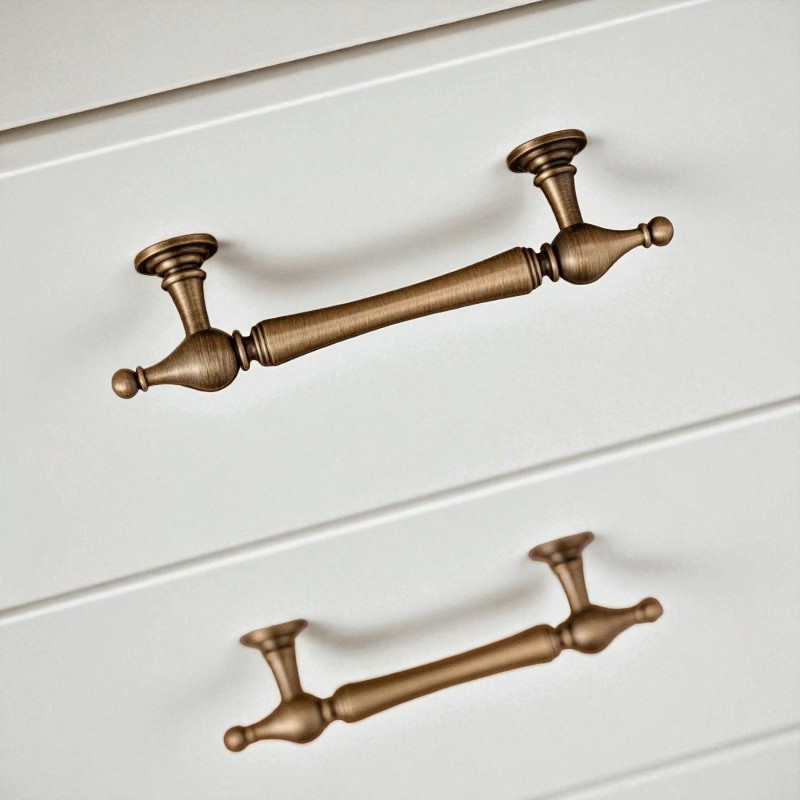 Brushed Brass Handles For Cabinet, Wardrobe, Drawer, Solid Brass Furniture Hardware - Image 3