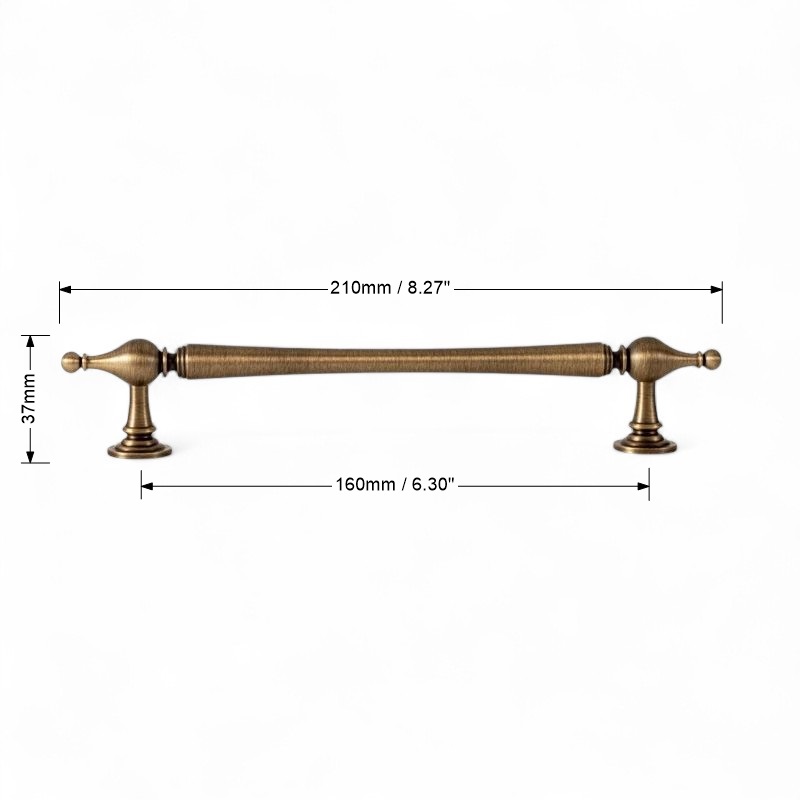 Brushed Brass Handles For Cabinet, Wardrobe, Drawer, Solid Brass Furniture Hardware - Image 13