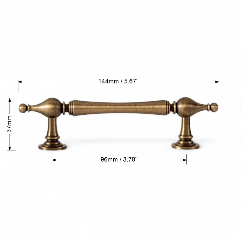 Brushed Brass Handles For Cabinet, Wardrobe, Drawer, Solid Brass Furniture Hardware - Image 11