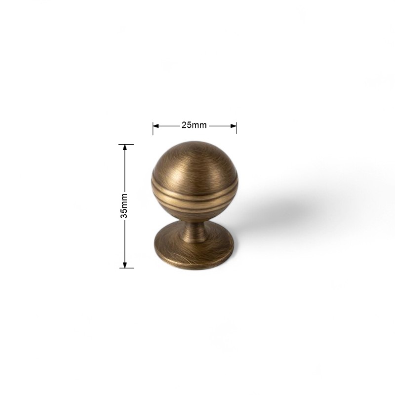 Ribbed Antique Brass Handle – Solid Brass Cabinet Pull in Classic Vintage Style - Image 6