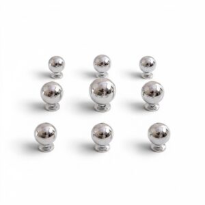 Round brass cabinet knob with chrome finish product view