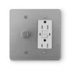 2 Gang Rotary Dimmer & GFCI Outlet