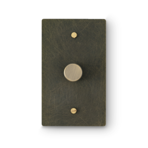 1 Gang Rotary Dimmer — 3-Way - Bronze plate, Brass screws - Front view